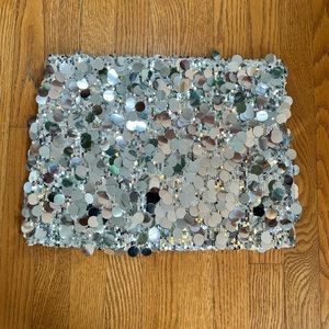 Edikted Sabina Low-Rise Sequin Mini Skirt in Silver